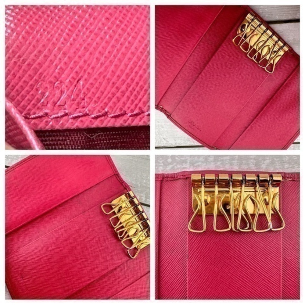 EXCELLENT CONDITION Authentic Prada Saffiano Key Pouch. Color: Pink. - Picture 11 of 14